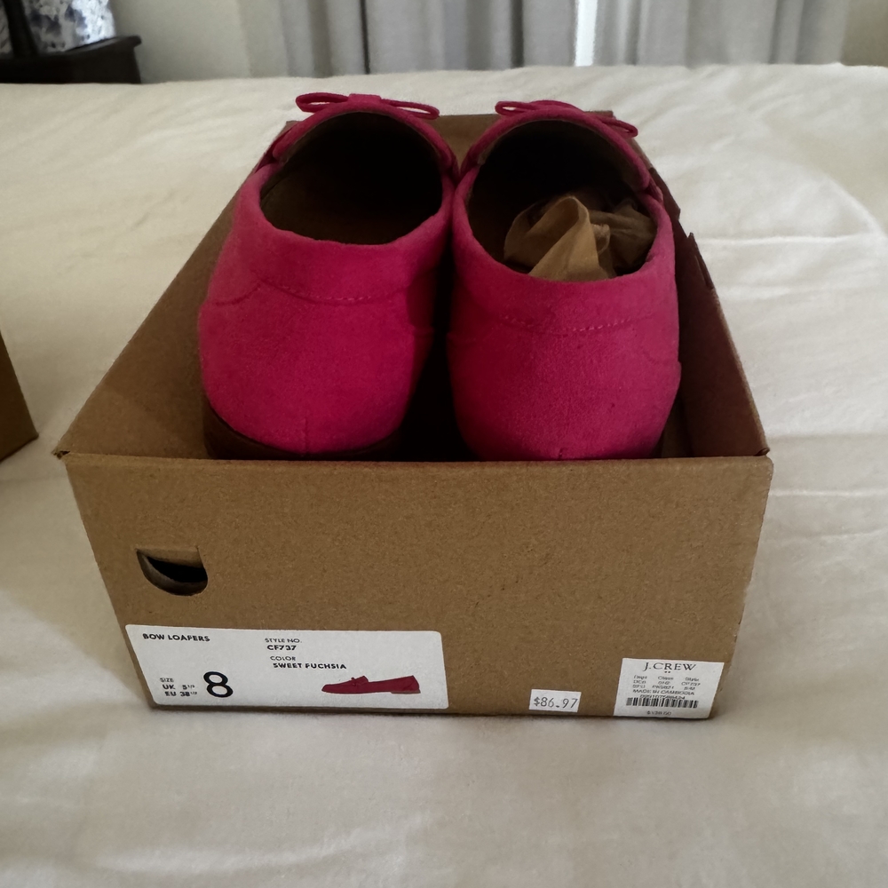 Hot Pink Suede Loafers